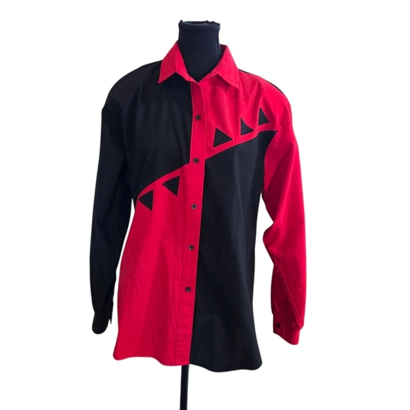 Roper Womans Vintsge Red and Black Button Down Shirt Size XL - Picture 2 of 7